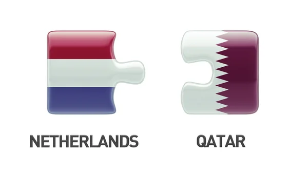 Qatar Holland Puzzle Concept - Stock-foto