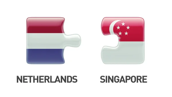 Singapore Nederland puzzel Concept — Stockfoto