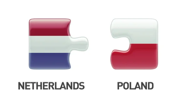 波兰荷兰拼图概念 — 图库照片