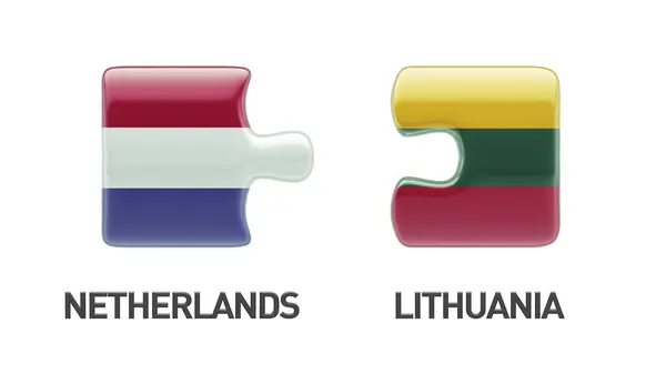 Lithuania Netherlands  Puzzle Concept — Stock Photo, Image