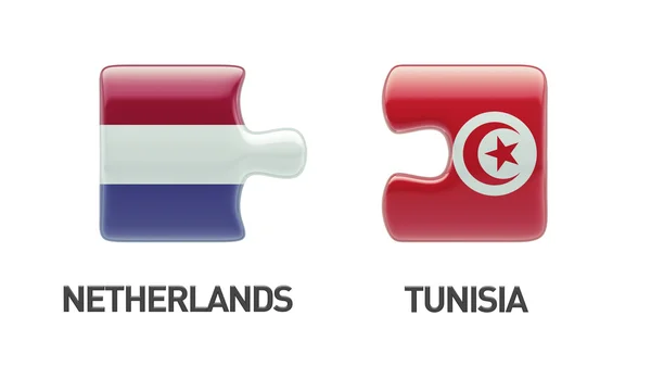 Tunesië Nederland puzzel Concept — Stockfoto