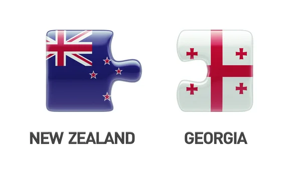 New Zealand Georgia  Puzzle Concept — Stock Photo, Image