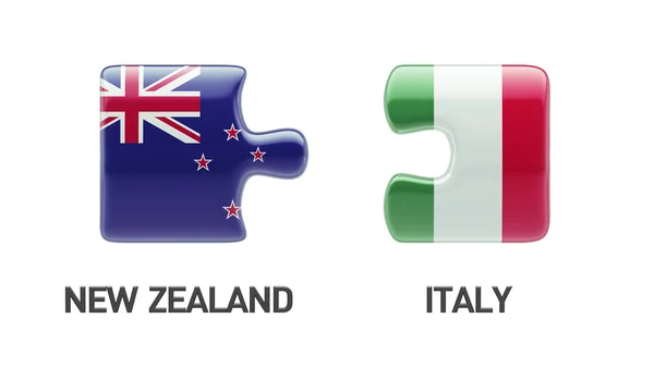 New Zealand Italy  Puzzle Concept — Stock Photo, Image