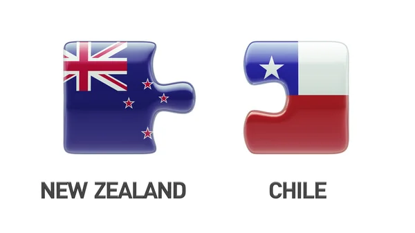 Chile Nova Zelândia Puzzle Concept — Fotografia de Stock