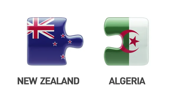 Algeria New Zealand  Puzzle Concept — Stock Photo, Image