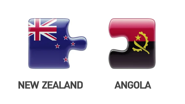 Angola New Zealand  Puzzle Concept — Stock Photo, Image