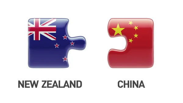 Chiny Nowa Zelandia logiczne pojęcia — Zdjęcie stockowe
