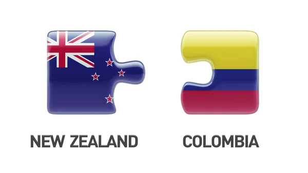 Colombia Nieuw-Zeeland puzzel Concept — Stockfoto