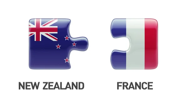 France New Zealand  Puzzle Concept — Stock Photo, Image