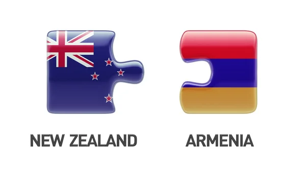 Armenia Nuova Zelanda Puzzle Concept — Foto Stock