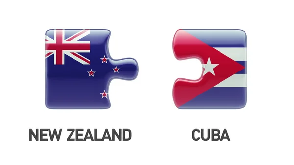 Cuba Nova Zelândia Puzzle Concept — Fotografia de Stock