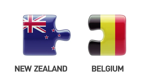Bélgica Nova Zelândia Puzzle Concept — Fotografia de Stock