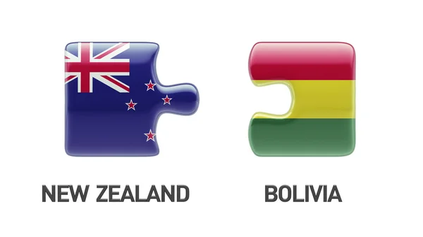 Bolivie Nouvelle-Zélande Puzzle Concept — Photo