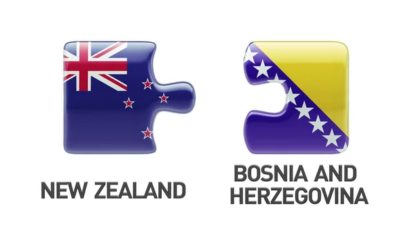 Bośnia i Hercegowina Nowa Zelandia logiczne pojęcia — Zdjęcie stockowe