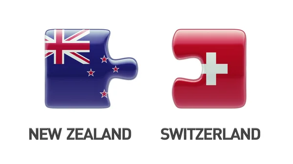 Svizzera Nuova Zelanda Puzzle Concept — Foto Stock