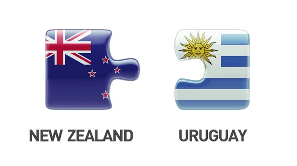 Uruguay Nuova Zelanda Puzzle Concept — Foto Stock