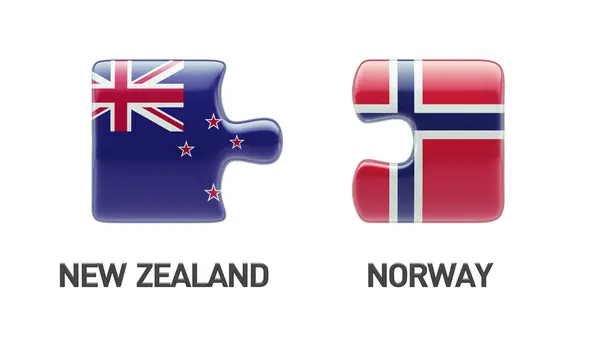 Norwegen New Zealand Puzzle-Konzept — Stockfoto