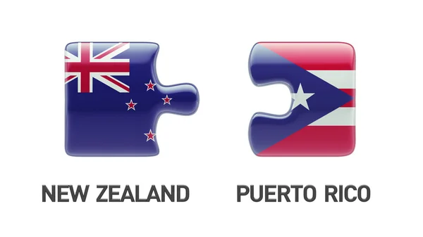 プエルトリコ ニュージーランド パズル コンセプト — ストック写真