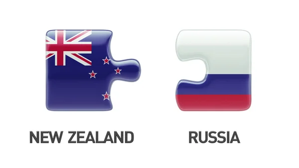 Russie Nouvelle-Zélande Puzzle Concept — Photo