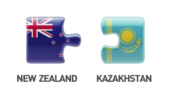 Kazajstán Nueva Zelanda Puzzle Concepto — Foto de Stock