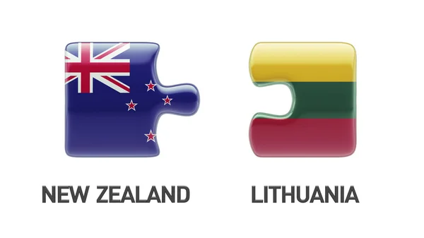 Lithuania New Zealand  Puzzle Concept — Stock Photo, Image