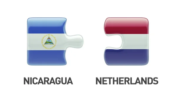 Nicaragua Pays-Bas Puzzle Concept — Photo