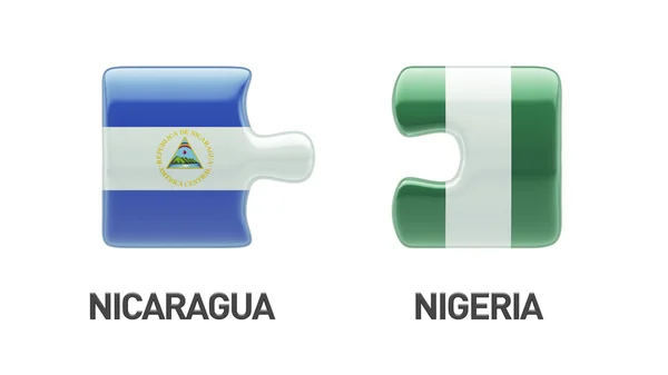 Nigeria Nicaragua Puzzle Concepto — Foto de Stock