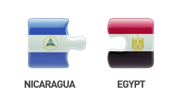 Egypte Nicaragua puzzel Concept — Stockfoto