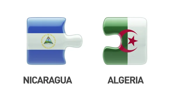 阿尔及利亚尼加拉瓜拼图概念 — 图库照片