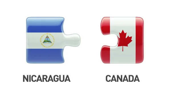 Canada Nicaragua  Puzzle Concept — Stock Photo, Image