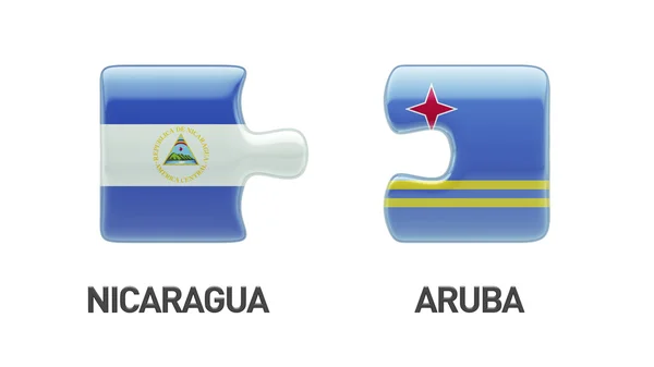 Aruba Nicaragua Puzzle Concept — Stock Photo, Image