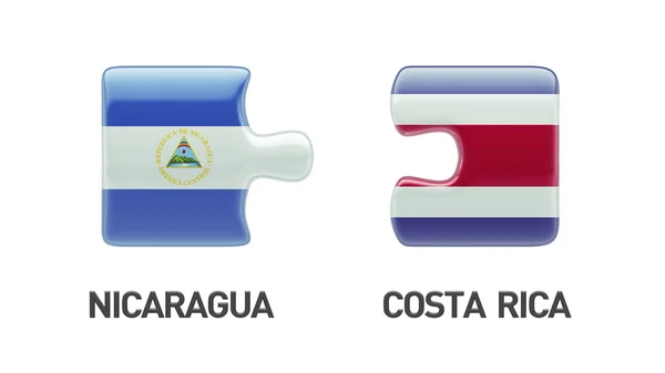 Concetto di Puzzle del Nicaragua Costa Rica — Foto Stock