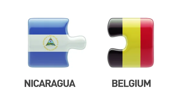 Belgique Nicaragua Puzzle Concept — Photo