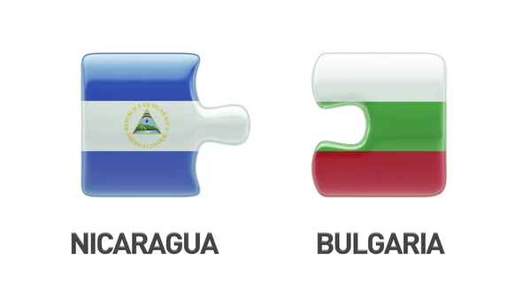 保加利亚尼加拉瓜拼图概念 — 图库照片