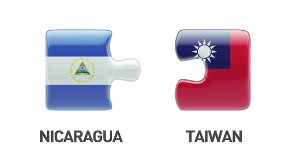 Taiwan Nicaragua  Puzzle Concept — Stock Photo, Image