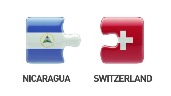 Suisse Nicaragua Puzzle Concept — Photo