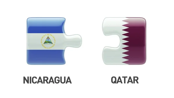 Qatar Nicaragua  Puzzle Concept — Stock Photo, Image