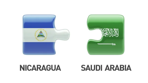 Σαουδική Αραβία Νικαράγουα παζλ έννοια — Φωτογραφία Αρχείου