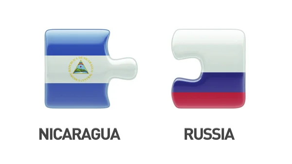 Russia Nicaragua  Puzzle Concept — Stock Photo, Image