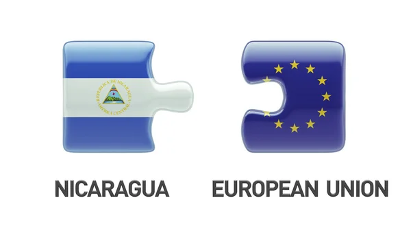 Europese Unie Nicaragua puzzel Concept — Stockfoto