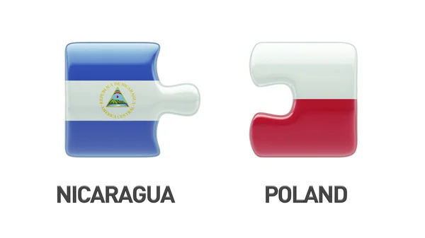 Polonia Nicaragua Puzzle Concepto — Foto de Stock