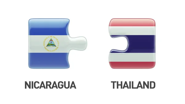 Thailand Nicaragua  Puzzle Concept — Stock Photo, Image