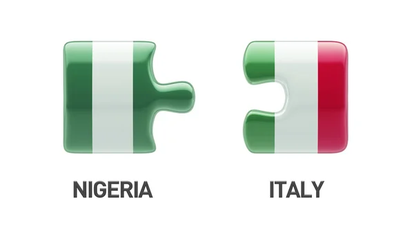 Nigéria Itália Puzzle Concept — Fotografia de Stock