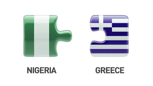 Nigeria Grecia Puzzle Concept — Foto Stock