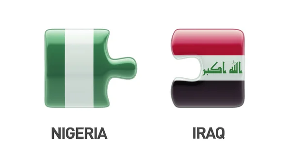 Nigérie Irák logická koncepce — Stock fotografie