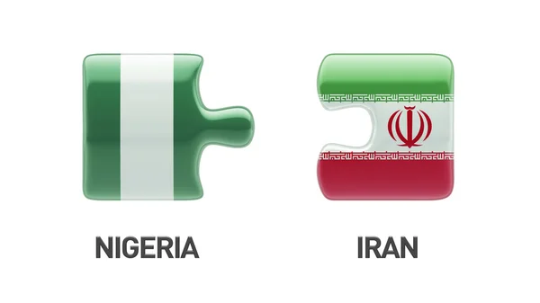 Nigeria Irán Puzzle Concepto — Foto de Stock