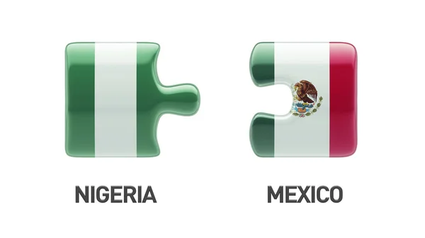 Nigeria Mexico Puzzle Concept — Stock Photo, Image