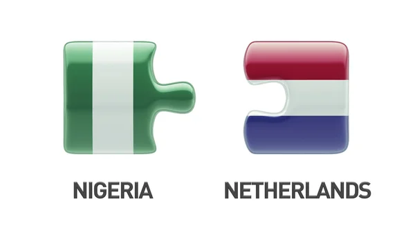 Nigeria Pays-Bas Puzzle Concept — Photo