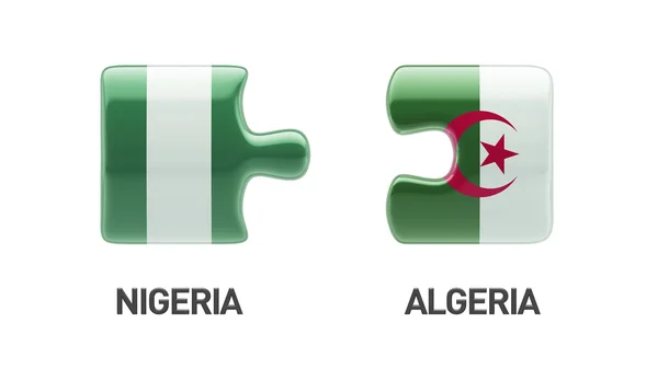 Algeria Nigeria  Puzzle Concept — Stock Photo, Image