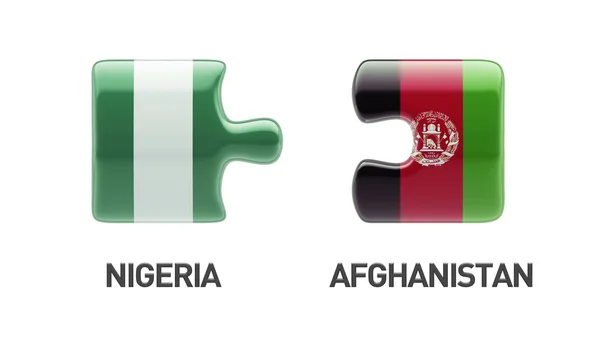 Afghanistan Nigeria Puzzle Concept — Stock Photo, Image